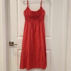 Aritzia Wifred Genoa linen dress coral red size small
